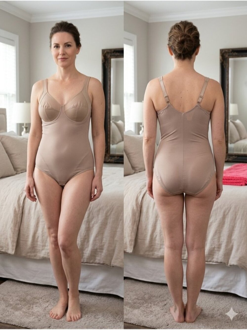 Vintage Flexees 5456 40D Body Briefer Shaper Underwire Firm Control Nude Beige